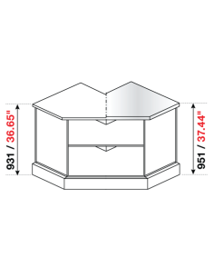Square angle 90° - Stainless steel - cm 72.8 x 45.1 x...