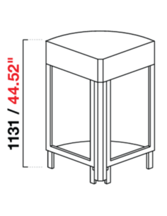 Ángulo curvado 90° - Configuración plana - Dimensiones cm...