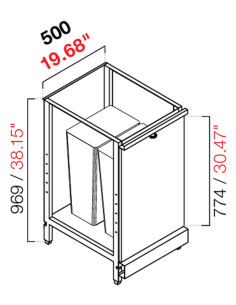 Retro base neutra - Tramoggia differenziata - cm 50 x... 2