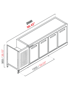 Retro base refrigerada - Temperatura positivo - cm 250 x... 2
