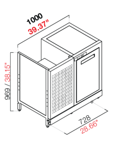 Retro base refrigerada - Temperatura positivo -...