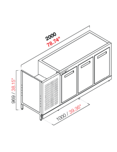 Retro base refrigerata - Temperatura positiva - cm 200 x... 2