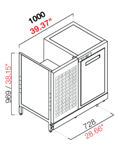 Retro base refrigerada - Temperatura positivo -...