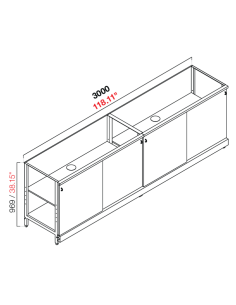 Retro base neutra - sliding doors - cm 300 x...