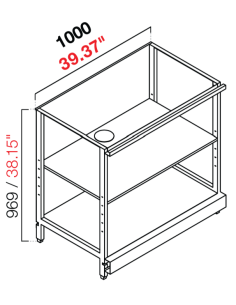 Retro base neutra - Acero inoxidable - cm 100 x... 2