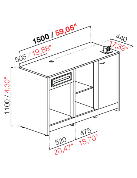 Retro base coffee machine - cm 150 x 66.5 x 110 h