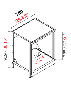Retro base neutra - Lavatazze - cm 75 x 54.6/64.1 x 100 h 2