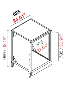 Retro base neutra - Lavatazze - cm 62.5 x 54.6/64.1 x 100 h 2