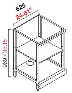 Retro base neutra - Stainless steel - cm 62.5 x...