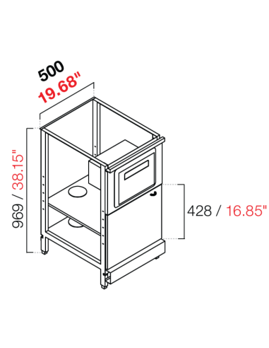 Retro base neutra - Tramoggia - Anta - cm 50 x...