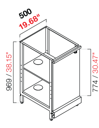 Retro base neutra - Acciaio inox - cm 50 x...