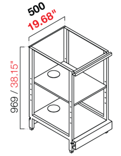 Retro base neutra - Acero inoxidable - cm 50 x...