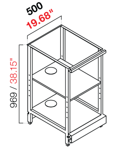 Retro base neutra - Acciaio inox - cm 50 x...