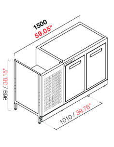 Retro base refrigerated - Temperature negative - 18°C -... 2