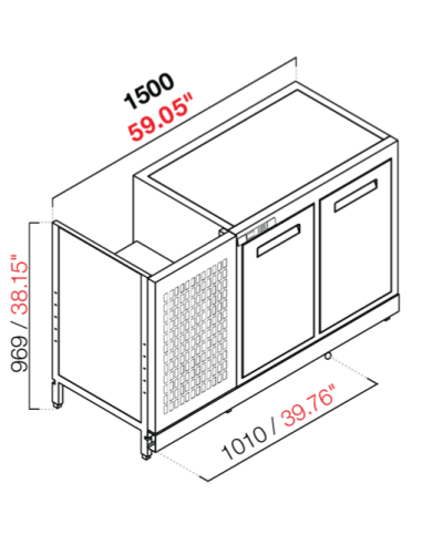 Retro base refrigerata - Temperatura negativa -...