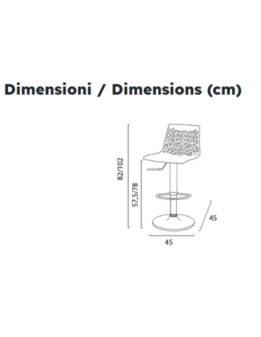 Polycarbonate stool - Dimensions cm 45 x 45 x...