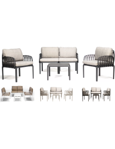 Polypropylene and fiberglass set - Two armchairs - Sofa 2...