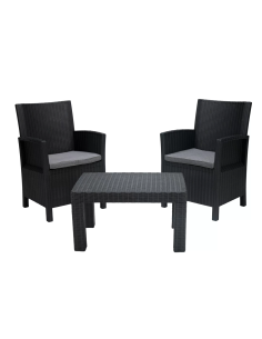 Set - Two armchairs cm 60 x 60 x 91 h - Table cm 78 x 53...