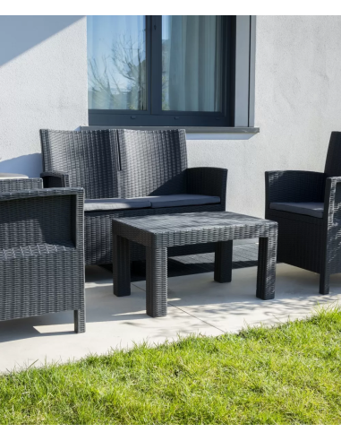 Set - Sofa 2 seats - Two armchairs - Table cm...