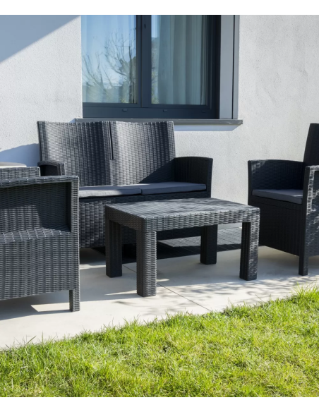 Set - Sofa 2 seats - Two armchairs - Table cm 78 x 53 x 43 h