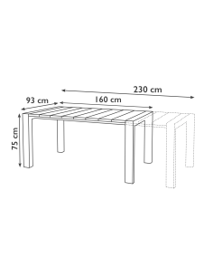 Tavolo in polipropilene - Allungabile - Dimensioni cm... 2