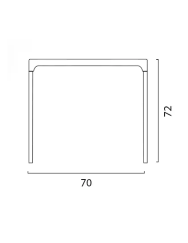 Polypropylene table - Dimensions cm 70 x 70 x 72 h