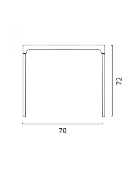 Polypropylene table - Dimensions cm 70 x 70 x 72 h
