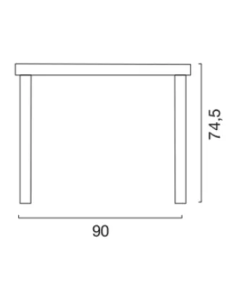 Tabla en polímero - Dimensiones cm 90 x 90 x 74.5 h 2