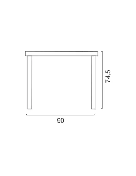 Table in polymer - Dimensions cm 90 x 90 x 74.5 h