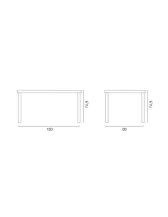 Tabla en polímero - Dimensiones cm 150 x 90 x 74.5 h 2