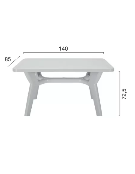 Tavolo in polipropilene - Dimensioni cm 140 x 85 x 72.5 h