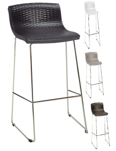 Stool - Polypropylene seat - Chrome base - Dimensions cm...