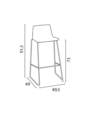 Stool - Polypropylene seat - Chrome base -...