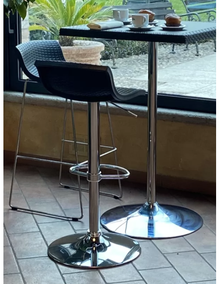 Stool - Polypropylene seat - Chrome base - Dimensions cm 49 x 49.5 x 91.5 h