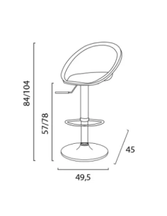 Transparent polycarbonate stool - Dimensions cm 49.5 x 45... 2