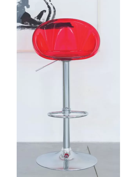 Transparent polycarbonate stool - Dimensions cm 49.5 x 45 x 84/104 h