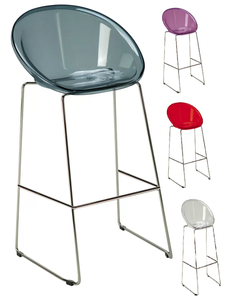 Sgabello policarbonato trasparente - Dimensioni cm 49 x 50 x 100 h