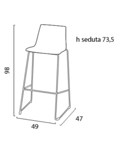 Polypropylene stool - Dimensions cm 49 x 47 x 98 h 2