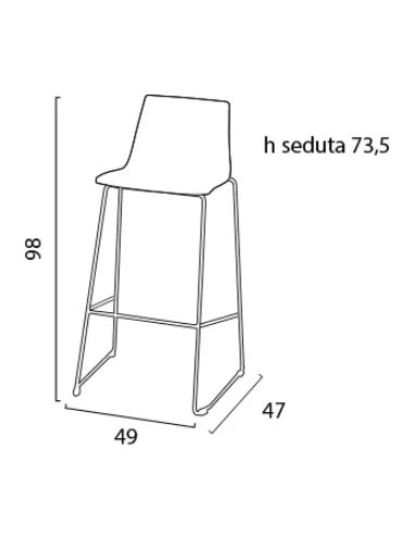 Sgabello in polipropilene - Dimensioni cm 49 x...