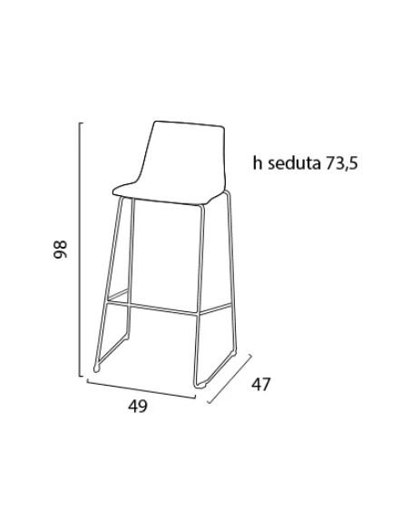 Sgabello in polipropilene - Dimensioni cm 49 x 47 x 98 h