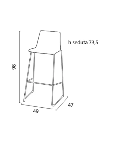 Sgabello in polipropilene - Dimensioni cm 49 x...