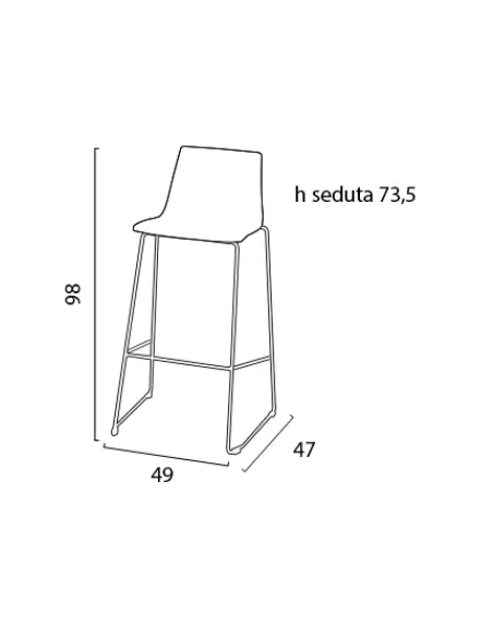 Sgabello in polipropilene - Dimensioni cm 49 x 47 x 98 h