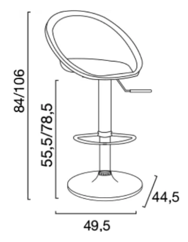Stool - Polypropylene seat - Chrome base -...