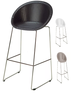 Stool - Polypropylene seat - Chrome base - Dimensions cm...