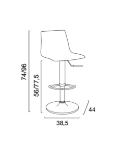 Sgabello - Seduta polipropilene - Base cromata - cm 38.5... 2