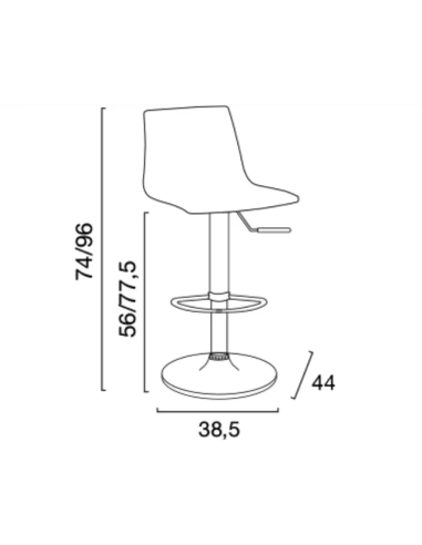Stool - Polypropylene seat - Chrome base - cm...