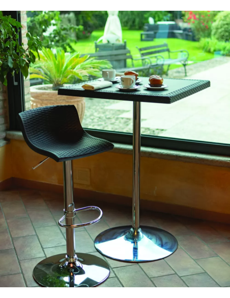 Stool - Polypropylene seat - Chrome base - cm 38.5 x 44 x 74/96 h