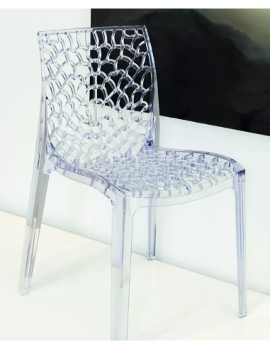 Transparent polycarbonate chair - Dimensions cm...