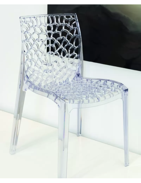 Transparent polycarbonate chair - Dimensions cm 52 x 53 x 81 h