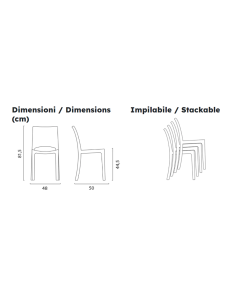Transparent polycarbonate chair - Dimensions cm 48 x 50 x... 2